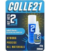 KIT ACTI21 Super Colla Colle 21 Cianoacrilato 21g. piu' attivatore per Colla Ciano multi usaggio, Colla per bricolage e fai da te, ottime prestazioni