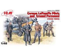 KIT ACTION FIGURE MILITARI ICM GERMAN LUFTWAFFE PILOTS GROUND PERSONNEL 1:48