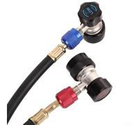 Kit adattatore accoppiatore rapido per R134a con corpo valvola in bronzo 2 in 1 e svasatura HVAC per sistema AC automobilistico durevole per evacuazione e ricarica
