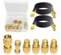 Kit adattatore antenna SMA 6 STK, kit di collegamento adattatore coassiale, kit adattatore HF, connettore RF coassiale, adattatore per cavo di prolunga del segnale radio, SMA-J, K、KE、IPEX