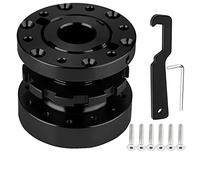 Kit adattatore con distanziale regolabile per del volante, estensione da 40 mm a 70 mm per auto da, prolunga in alluminio per con di bloccaggio doppio e (Nera)