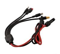 Kit adattatore connettore pannello solare 4 in 1 con fili di rame ossigeno 12AWG per ingressi XT60, DC5521, DC7909 - Compatibile con EcoFlow River/De