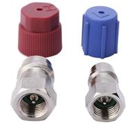 Kit adattatore di conversione da R12/R22 a R134A, attacco rapido HP/LP ad alta e bassa pressione, valvola di riempimento aria condizionata, per auto, casa e industriali, attacco da 1/4" SAE a 7/16"-20