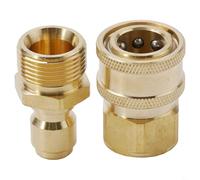 Kit adattatore in ottone Quick Connect 38 M22 per tubo idropulitrice ad alta pressione, connettori femmina e maschio 3/8 con meccanismo di bloccaggio a sfera per un collegamento sicuro di tubo e