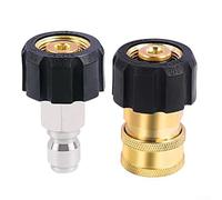 Kit adattatore in ottone resistente, M22, girevole da 14 mm a 3/8 pollici, scollegamento rapido per idropulitrici tra cui presa maschio e femmina, nominale 4500 Psi