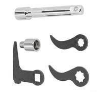 Kit adattatore leva in cromo vanadio, 6 pezzi, resistente | Adatto per chiavi da 1/2 e 3/8, design diviso per regolazione dell'angolo, struttura in acciaio resistente