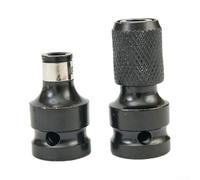 Kit adattatore per bussola, 2 pezzi/set da 1/2 attacco quadrato a 1/4 con gambo esagonale per trapano mandrino convertitore per estensione driver a percussione