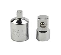 Kit adattatore per chiave a bussola, 2 pezzi, per acciaio al cromo vanadio trattato termicamente, finitura cromata a specchio, compatibile con maniglie standard a cricchetto