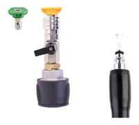 Kit adattatore per idropulitrice da 1/4 con rotazione a 360° per pulizia a pressione, set di valvole a ugello giallo per raccordi per tubi da giardino (C)