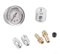 Kit adattatore per manometro in linea, con raccordo 1/8NPT, gamma 0-160 psi, struttura in metallo e adattatore a T per un monitoraggio accurato del carburante (A)