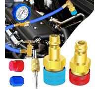 Kit adattatore per R1234YF a R134a, connettore laterale in ottone a bassa pressione, con O-Ring, per conversione di sistema AC, meccanica, fai da te, 2 pezzi