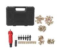 Kit Adattatore per Rivettatrice Elettrica con 6 Teste Intercambiabili 2,4-6,4 mm e 150 Rivetti in Acciaio al Carbonio, Custodia Robusta per Fai da Te, Auto e Arredamento