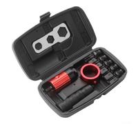 Kit adattatore per rivetti elettrici per trapano a batteria Facile installazione Controllo preciso della coppia Robusta lega di alluminio 5 mandrini Chiave rossa nera 14x10,5 cm