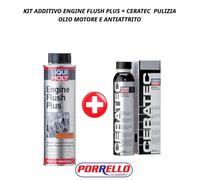 KIT ADDITIVO ENGINE FLUSH PLUS + CERATEC PULIZIA OLIO MOTORE E ANTIATTRITO