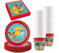 Kit addobbi festa compleanno Pokemon X8X16X24X32X40X96 Persone piatti bicchieri