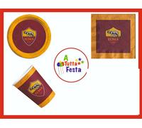 KIT ADDOBBI FESTA COMPLEANNO ROMA X8X16X24X32X40 PERSONE PIATTI BICCHIER