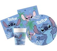 Kit addobbi festa compleanno Stitch X8X16X24X32X40X96 Persone piatti bicchieri