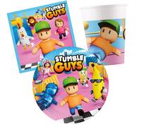 Kit addobbi festa compleanno Stumble Guys 16 Persone piatti bicchieri 52 pezzi