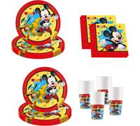 Kit addobbi festa compleanno Topolino Mickey Jump 16 Persone piatti bicchieri