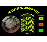 Kit adesivi cerchi bici bdc mavic COSMIC colore FLUO 12pezzi 40cm x 2,6