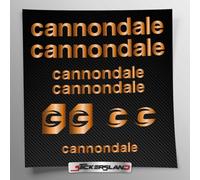 Kit adesivi compatibile con telaio Cannondale MTB Mountainbike e casco | decals sticker Decalcomanie bici scritte loghi | Stickersland® (Rame/Bronzo Lucido Metallizzato)