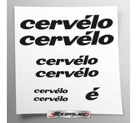Kit adesivi compatibile con telaio Cervelo MTB Mountainbike e casco | decals sticker Decalcomanie bici scritte loghi | Stickersland® (Nero Opaco)