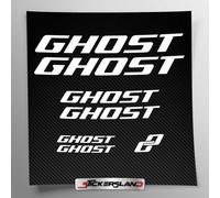 Kit adesivi compatibile con telaio Ghost MTB Mountainbike e casco | decals sticker Decalcomanie bici scritte loghi | Stickersland® (Bianco Opaco)
