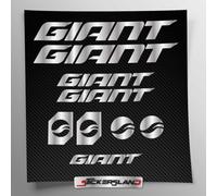 Kit adesivi compatibile con telaio Giant MTB Mountainbike e casco | decals sticker Decalcomanie bici scritte loghi | Stickersland® (Argento Lucido Metallizzato)