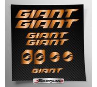 Kit adesivi compatibile con telaio Giant MTB Mountainbike e casco | decals sticker Decalcomanie bici scritte loghi | Stickersland® (Rame/Bronzo Lucido Metallizzato)