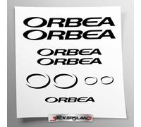 Kit adesivi compatibile con telaio MTB Mountainbike e casco | decals sticker Decalcomanie bici scritte loghi | Stickersland® - Orbe (Nero Opaco)