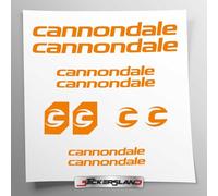 Kit adesivi compatibile con telaio MTB Mountainbike e casco | decals sticker Decalcomanie bici scritte loghi | Stickersland® - Cannondal V2 (Arancione Opaco)