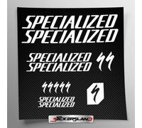 Kit adesivi compatibile con telaio MTB Mountainbike e casco | decals sticker Decalcomanie bici scritte loghi | Stickersland® (Bianco Opaco)