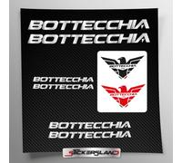 Kit adesivi compatibile con telaio MTB Mountainbike e casco | decals sticker Decalcomanie bici scritte loghi | Stickersland® - Bottec (Argento Metallizzato Opaco)