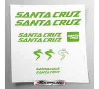 Kit adesivi compatibile con telaio MTB Mountainbike e casco | decals sticker Decalcomanie bici scritte loghi | Stickersland® - Santa (Verde Lucido)