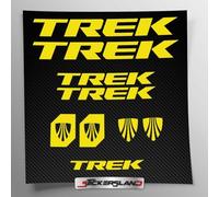 Kit adesivi compatibile con telaio MTB Mountainbike e casco | decals sticker Decalcomanie bici scritte loghi | Stickersland® - Tre (Giallo Opaco)