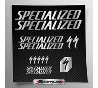 Kit adesivi compatibile con telaio MTB Mountainbike e casco | decals sticker Decalcomanie bici scritte loghi | Stickersland® (Argento Metallizzato Opaco)