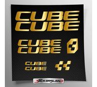 Kit adesivi compatibile con telaio MTB Mountainbike e casco | decals sticker Decalcomanie bici scritte loghi | Stickersland® - CB (Oro Lucido Metallizzato)