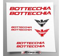 Kit adesivi compatibile con telaio MTB Mountainbike e casco | decals sticker Decalcomanie bici scritte loghi | Stickersland® - Bottec (Rosso Lucido)