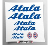 Kit adesivi compatibile con telaio MTB Mountainbike e casco | decals sticker Decalcomanie bici scritte loghi | Stickersland® - Atal (Blu Lucido)