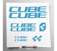 Kit adesivi compatibile con telaio MTB Mountainbike e casco | decals sticker Decalcomanie bici scritte loghi | Stickersland® - CB (Azzurro Opaco)