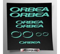 Kit adesivi compatibile con telaio MTB Mountainbike e casco | decals sticker Decalcomanie bici scritte loghi | Stickersland® - Orbe (Tiffany Opaco)