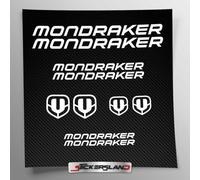 Kit adesivi compatibile con telaio MTB Mountainbike e casco | decals sticker Decalcomanie bici scritte loghi | Stickersland® - Mondrak (Bianco Opaco)