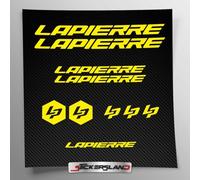 Kit adesivi compatibile con telaio MTB Mountainbike e casco | decals sticker Decalcomanie bici scritte loghi | Stickersland® - Lapier (Giallo Lucido)