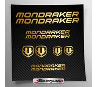 Kit adesivi compatibile con telaio MTB Mountainbike e casco | decals sticker Decalcomanie bici scritte loghi | Stickersland® - Mondrak (Oro Metallizzato Opaco)