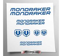 Kit adesivi compatibile con telaio MTB Mountainbike e casco | decals sticker Decalcomanie bici scritte loghi | Stickersland® - Mondrak (Blu Lucido)