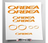 Kit adesivi compatibile con telaio MTB Mountainbike e casco | decals sticker Decalcomanie bici scritte loghi | Stickersland® - Orbe (Arancione Opaco)