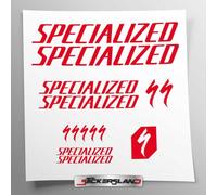 Kit adesivi compatibile con telaio MTB Mountainbike e casco | decals sticker Decalcomanie bici scritte loghi | Stickersland® (Rosso Lucido)