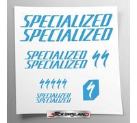 Kit adesivi compatibile con telaio MTB Mountainbike e casco | decals sticker Decalcomanie bici scritte loghi | Stickersland® (Azzurro Opaco)