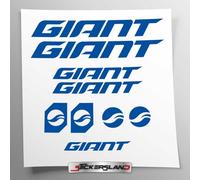 Kit adesivi compatibile con telaio MTB Mountainbike e casco | decals sticker Decalcomanie bici scritte loghi | Stickersland® GIAN (Blu Lucido)