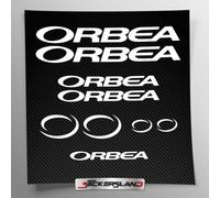 Kit adesivi compatibile con telaio MTB Mountainbike e casco | decals sticker Decalcomanie bici scritte loghi | Stickersland® - Orbe (Bianco Opaco)